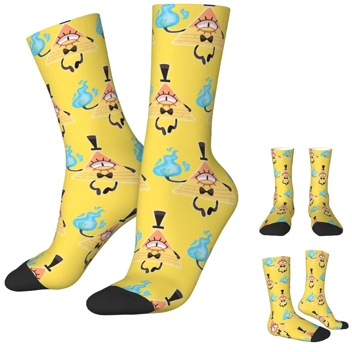 Harajuku Bill Cipher You Can Trust Me Basketball Socks Polyester Crew Socks for Women Men Sweat Absorbing