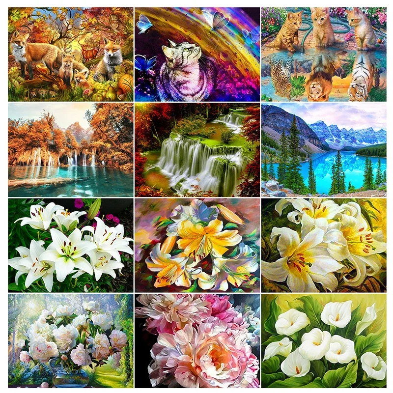 5D Diamond Painting Landscape Diamond Embroidery DIY Full Rhinestone Mosaic Flower Cross Stitch Kit Art Home Decor Gift