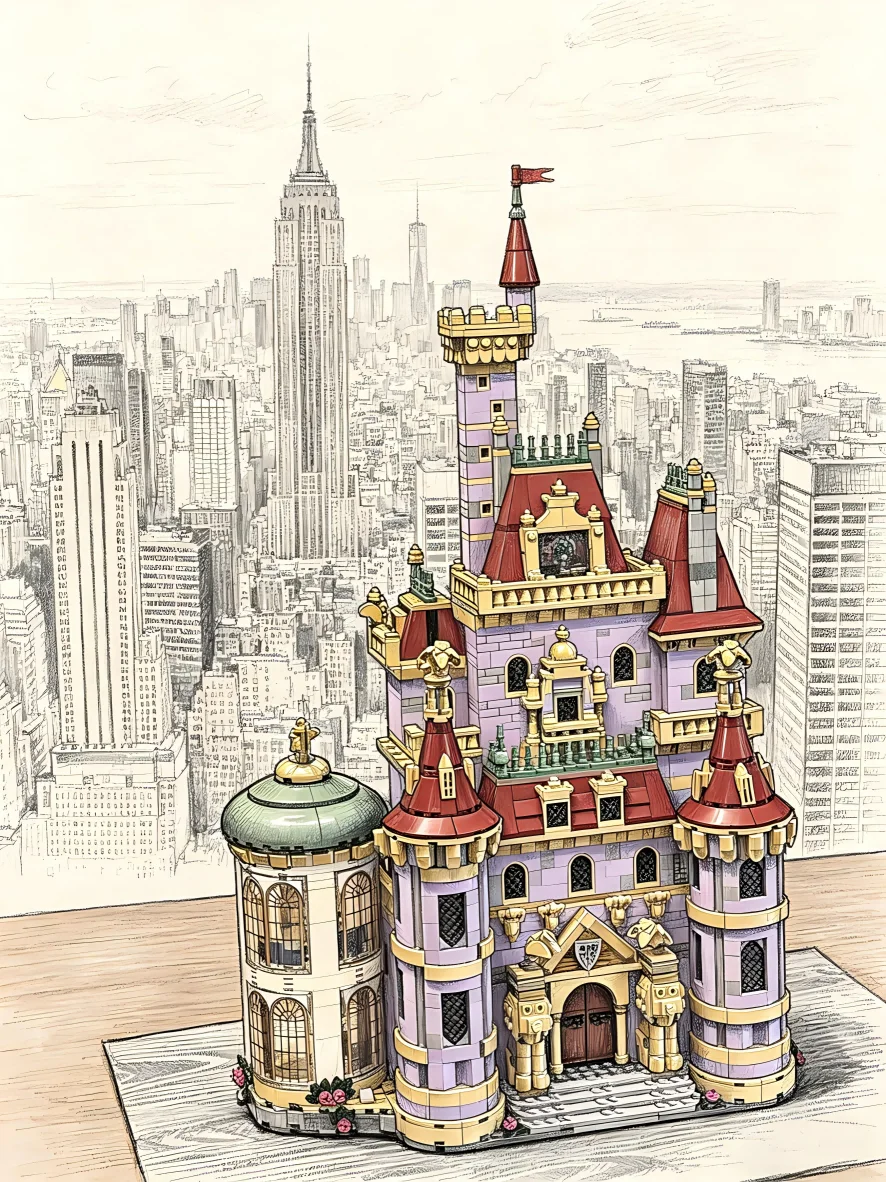 

Castle building block set model building blocks; House building block module 43263; Decorative ornament; Holiday gift