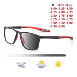 TR90 Eyeglasses Frame Photochromism Prescription Glasses Chameleon Myopia Glasses With Degree 0 -0.50 -1.0 -1.25 -1.5 To -6.0