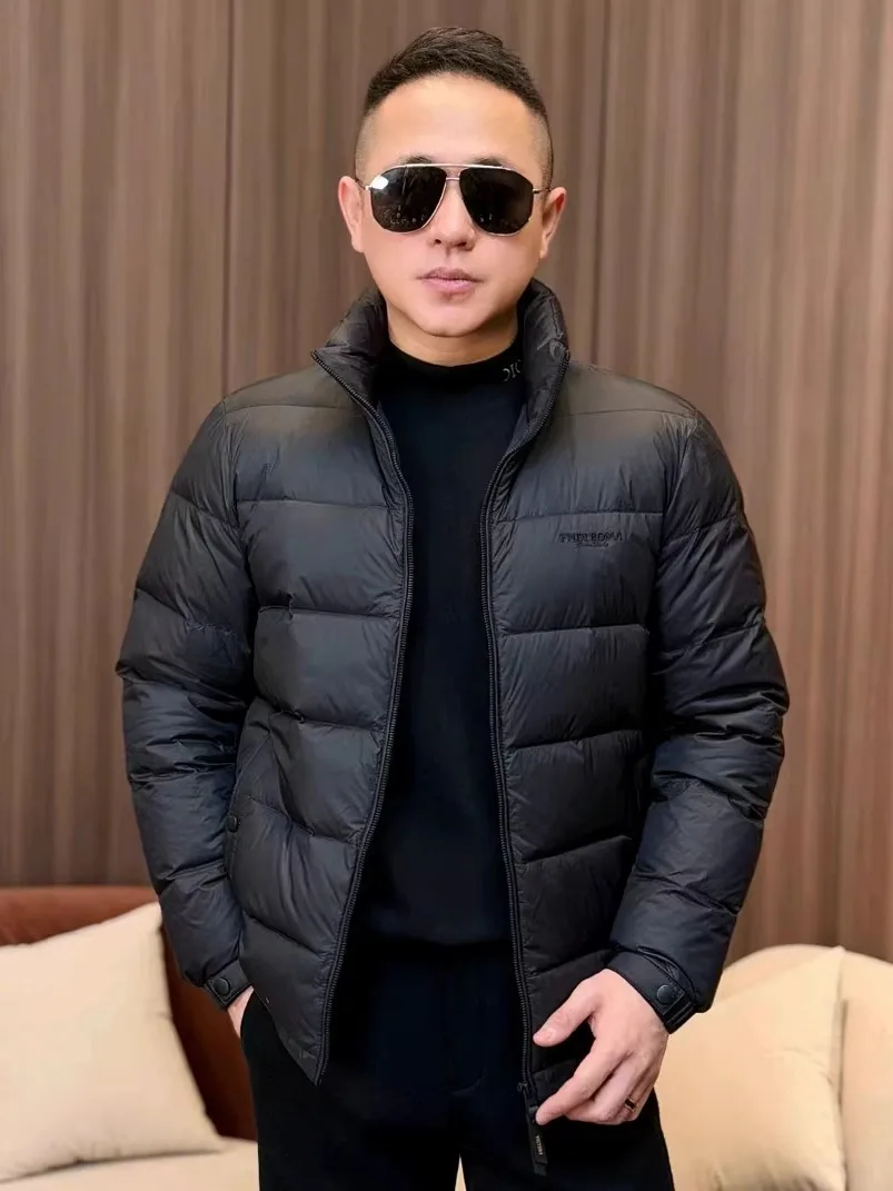 

Мужская осенне-зимняя новая теплая комфортная куртка-пуховик с воротником-стойкой, универсальная, приталенная, удлиненная...