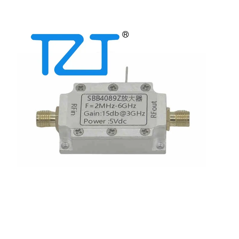 

TZT SBB4089Z (SBB4089) 2M-6GHz Low Noise Amplifier LNA w/ 15DB Gain High Flatness (without/with Type-C 5V Port)