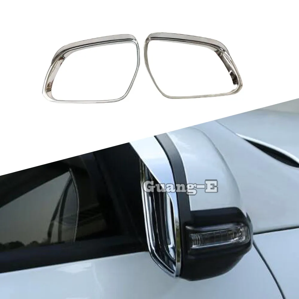 Car Rear Rearview Glass Mirror Rain Eyebrow For Hyundai IX35 2018 2019 2020 Shield Sun Visor Shade ABS Chrome 2PCs