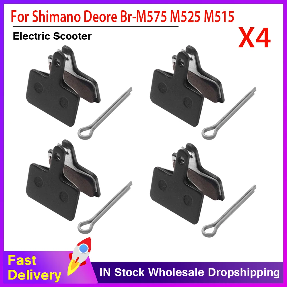 4Pair Bike Brake Pads for TRP Tektro Shimano Deore Br-M575 M525 M515 T615 T675 M505 M495 M486 M485 C501s(Semi Metallic Pads)