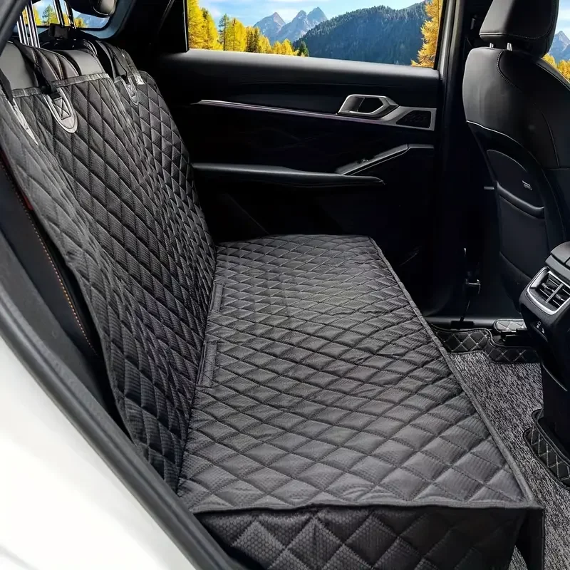 Cojín avanzado para asiento de coche, funda protectora para asiento trasero de coche, funda impermeable para asiento de coche, funda antideslizante para asiento trasero para la mayoría de los coches, camiones, SUV, negro