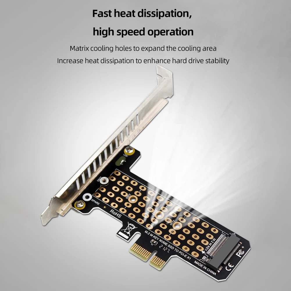 

M.2 NVME To PCIe4.0 X1 Expansion Card Adapter Support PCIe X1 X4 X8 X16 Interface with Heat Sink for SSD 2230/2242/2260/2280