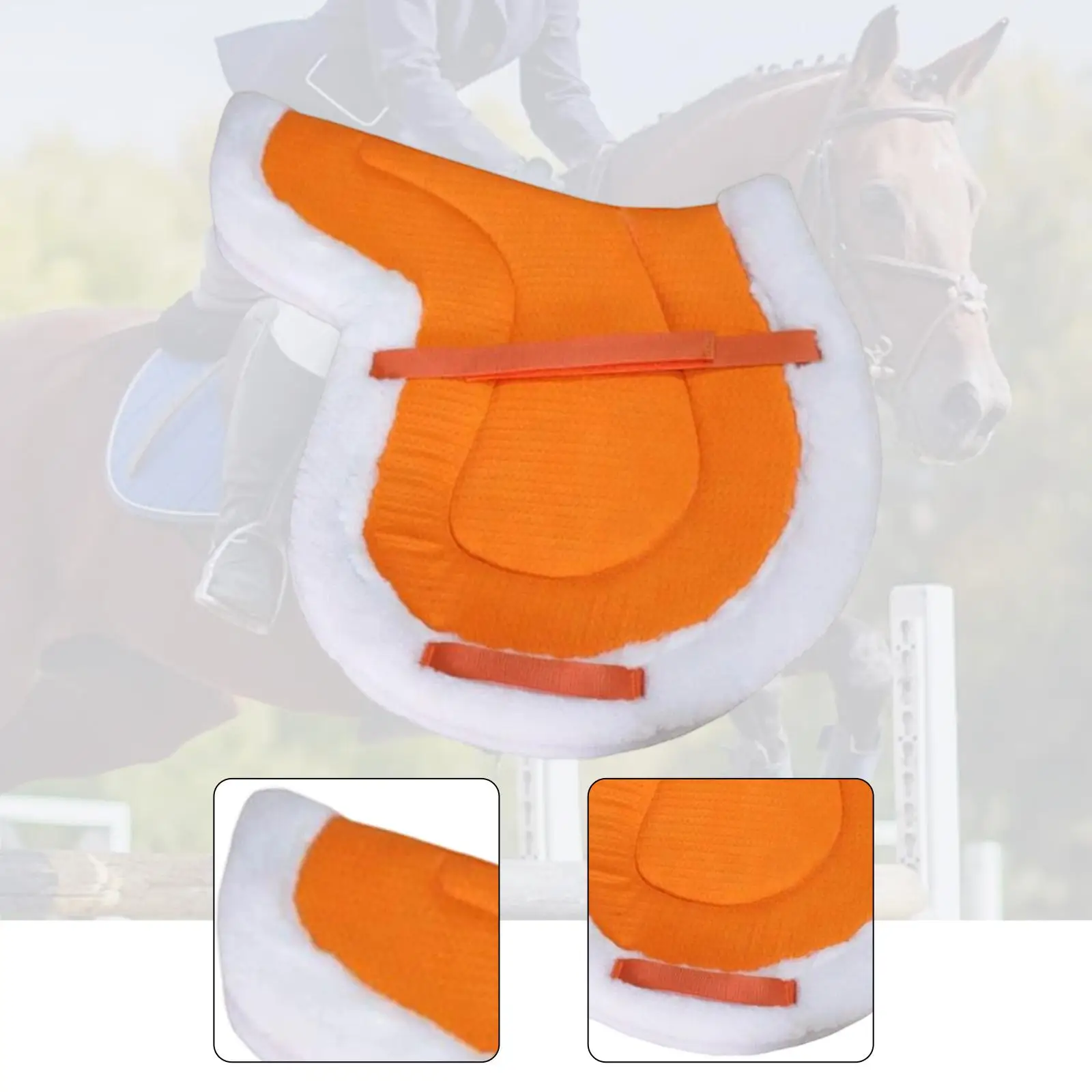 وسادة سرج الحصان، وسادة ظهر قابلة للغسل، ملحقات ركوب عملية، بطانية سرج خلفية للحصان للعرض اليومي #5