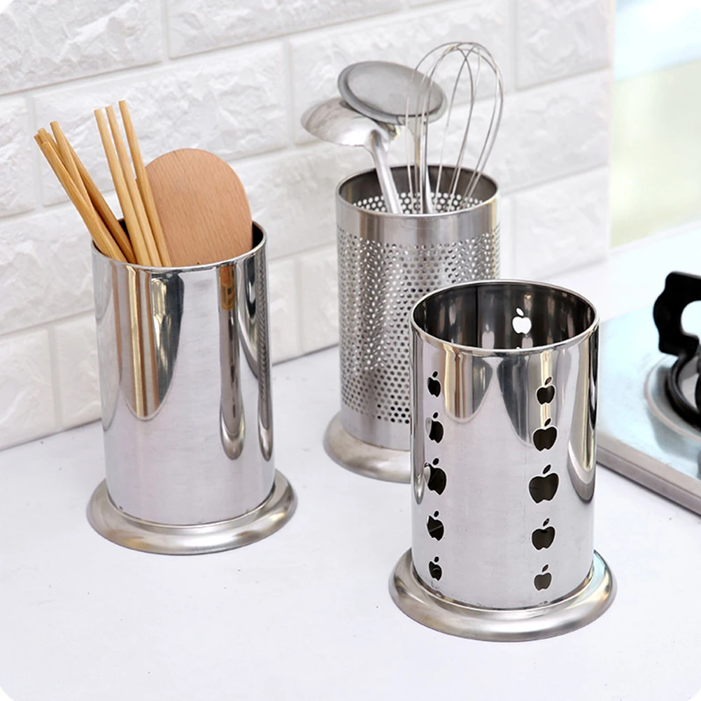 

2 pcs Stainless Steel Chopsticks Holder Rustproof Utensil Organizer Widen Base Tableware Storage Rack For Spoons Forks Cutlery