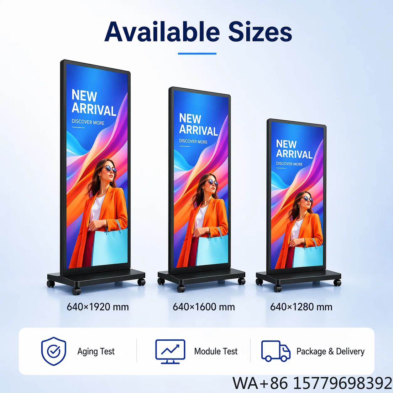 

Indoor LED Poster Screen Portable Digital Signage Display for Retail Store Shopping Mall Advertising