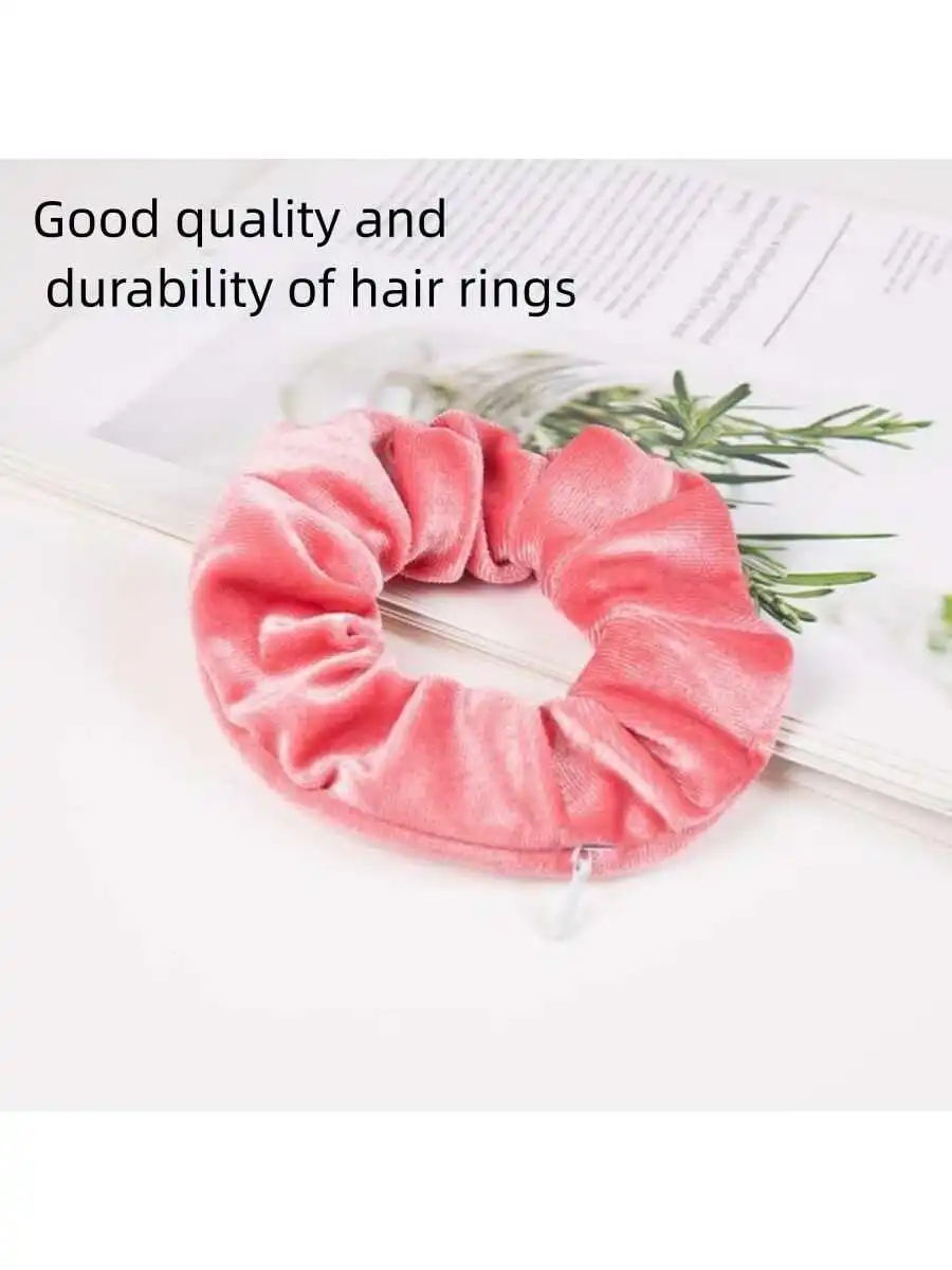 Invisible Zipper Suede Large Intestine Hair Loop Camouflage Safe Transfer And Storage of Ball Head Large Intestine Loop Female