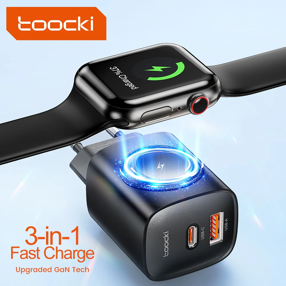 Toocki 3 in 1 20W Magnetic Wireless GaN Charger For iPhone Apple Wacth Fast Charging For iPhone 16 15 14 Airpod Samsung Huawei