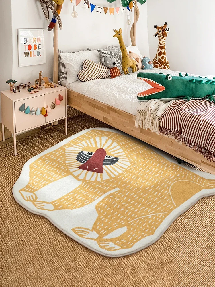 Animal Carpet Home Bedroom Rugs Living Room Decor Bear Bedside Mat Soft Fluffy Plush Rug Ковер В Спальню Ковер Коврик В Спальню