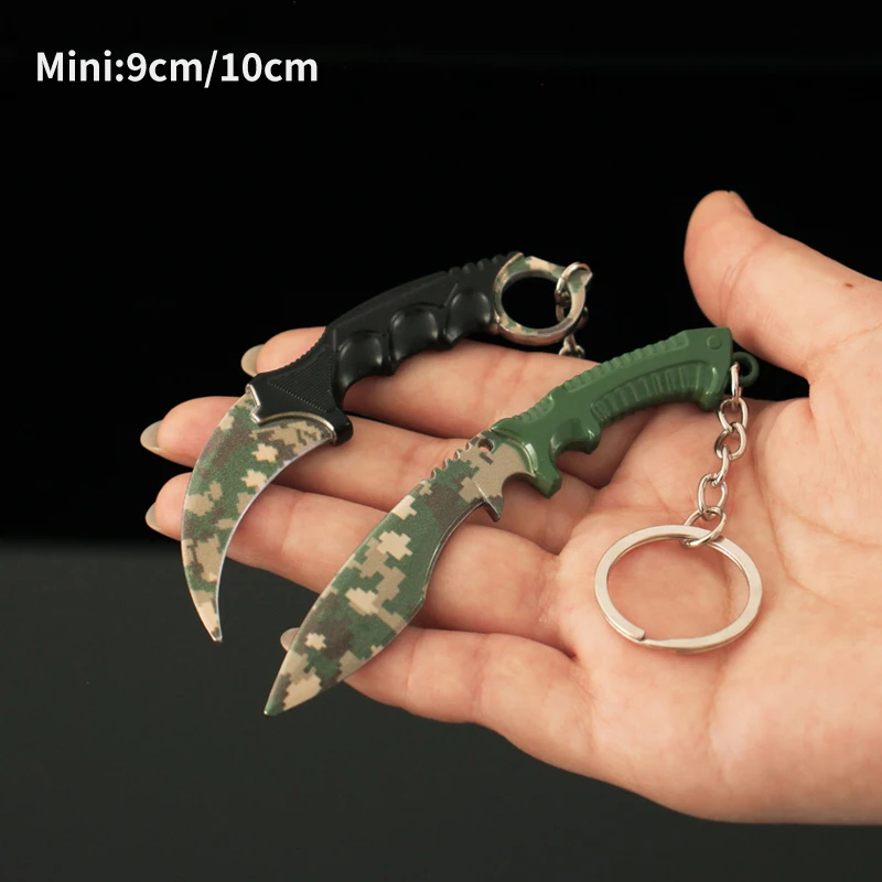 9cm CSGO Game Peripheral Claw Knife Full Metal Tiger Tooth Pendant Alloy Model Keychain Decoration Props Collectible Pendant