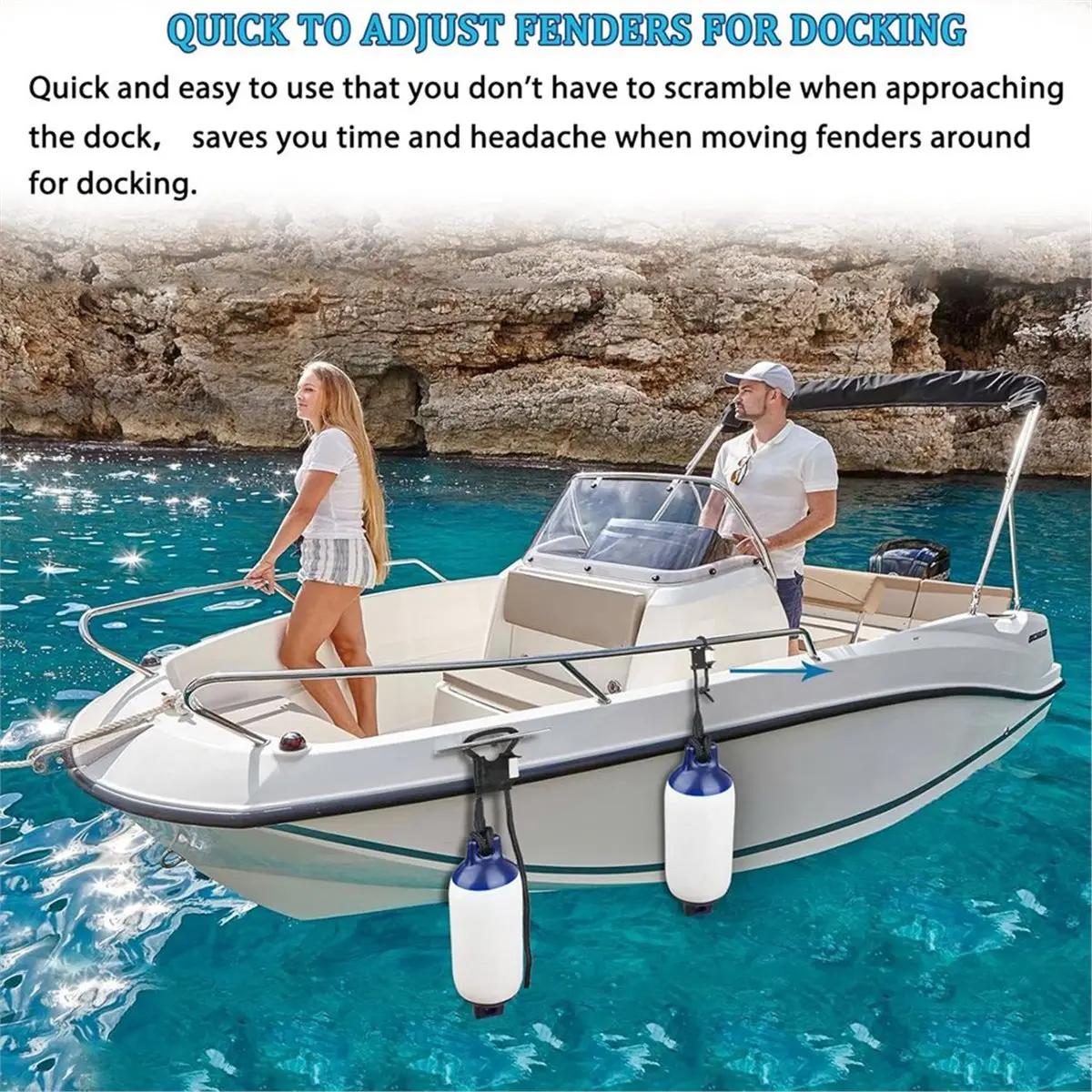 11·11COUPON 2Pack Boat Hanger, Boat Rail and Cleat Clips , Quick Connect Lines, Bumper Adjuster