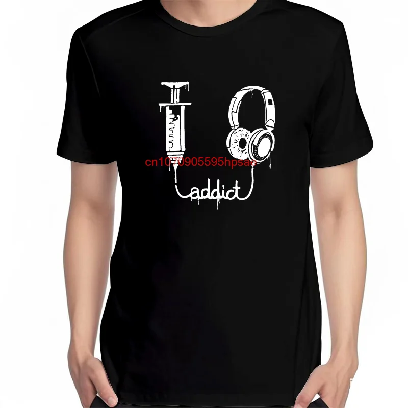 Camisetas gráficas de moda Music Addict, camisetas de verano, camisetas nuevas de algodón, camisetas y camisetas unisex, ropa de calle, camiseta con cuello redondo