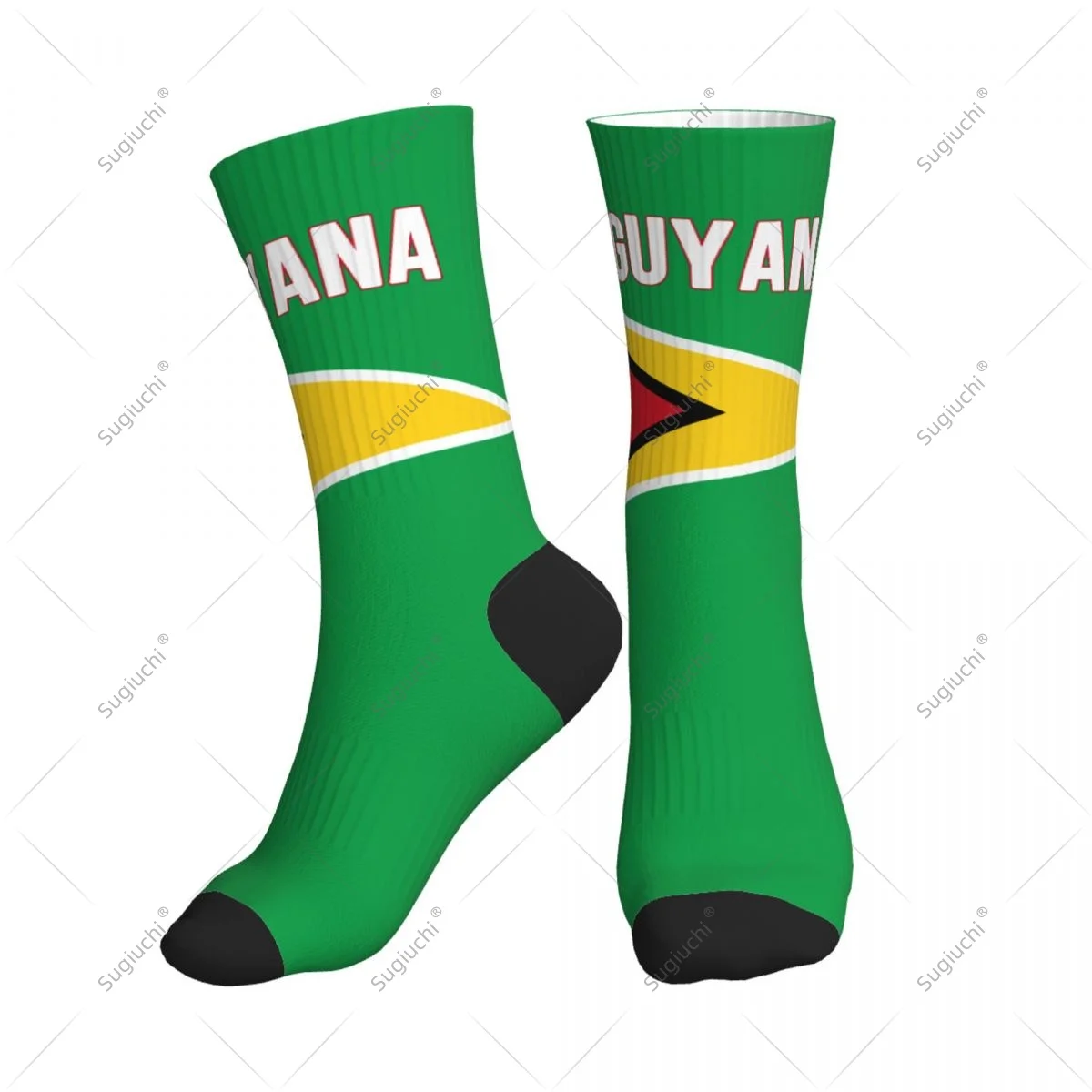 

Полиэстеровые носки до середины икры с 3D принтом флага Гайаны для мужчин и женщин, кавайные носки, уличные носки для скейтборда