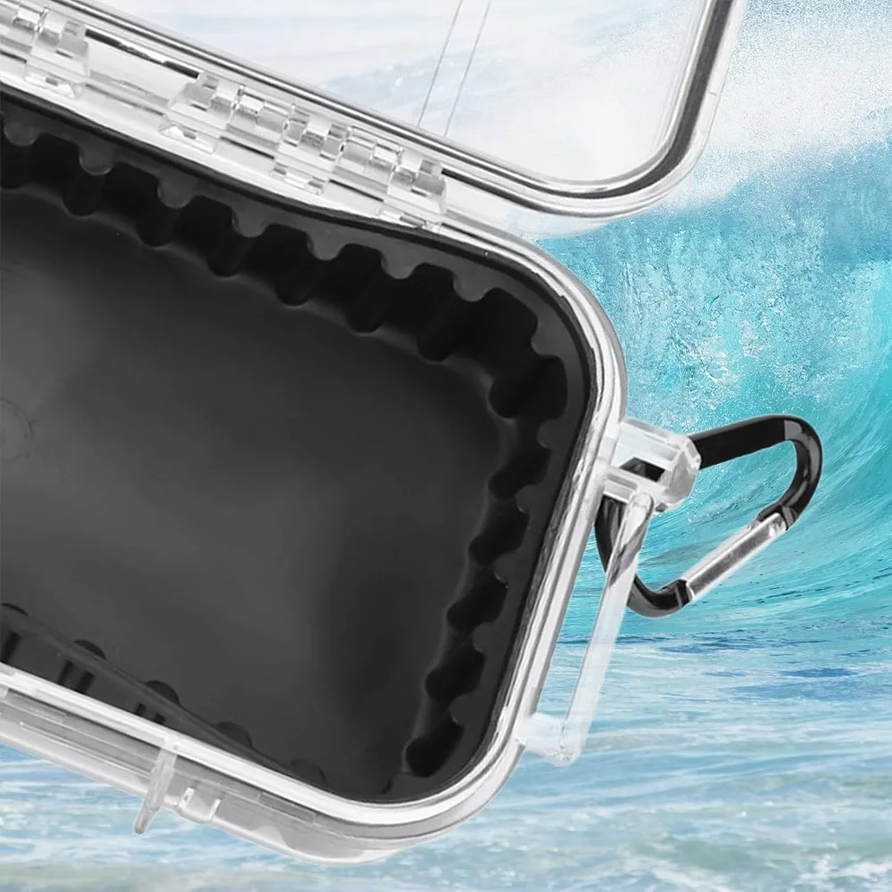 Waterproof Dry Box Protective Case, IP67 Water Resistant Portable Micro Case Watertight Storage Box for Phones, Knives, Wallets, Watches, Transparent, Small view 5