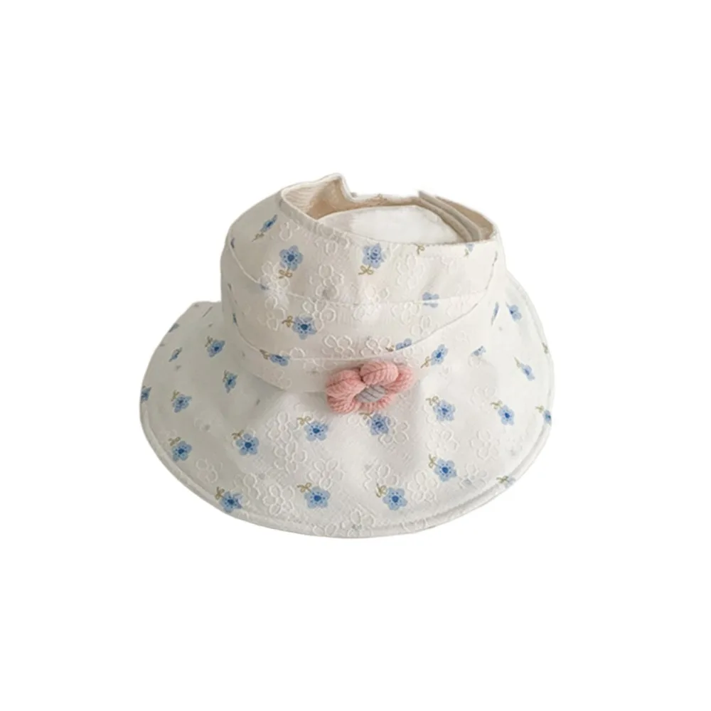 

Cute Korean Style Empty Top Kids Sunhat Wide Brim Cotton Baby Sun Shading Hat Breathable Anti-UV Children's Fisherman Hat Girls