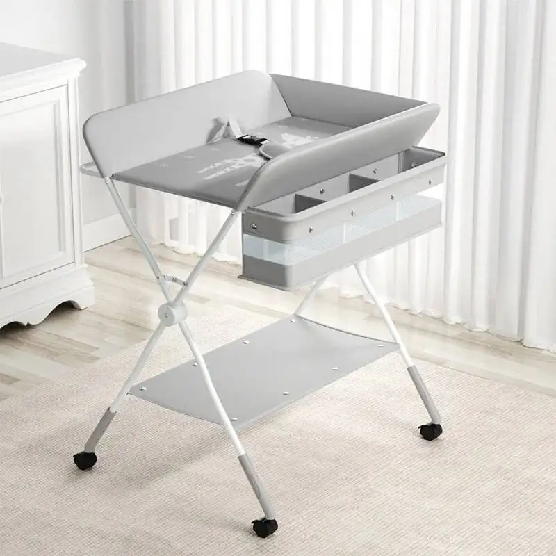 

Diaper Stand Foldable Simple Baby Metal Crib Baby Diaper Changing Stand Newborn Touch Stand Very Convenient To Have Wheels Bed