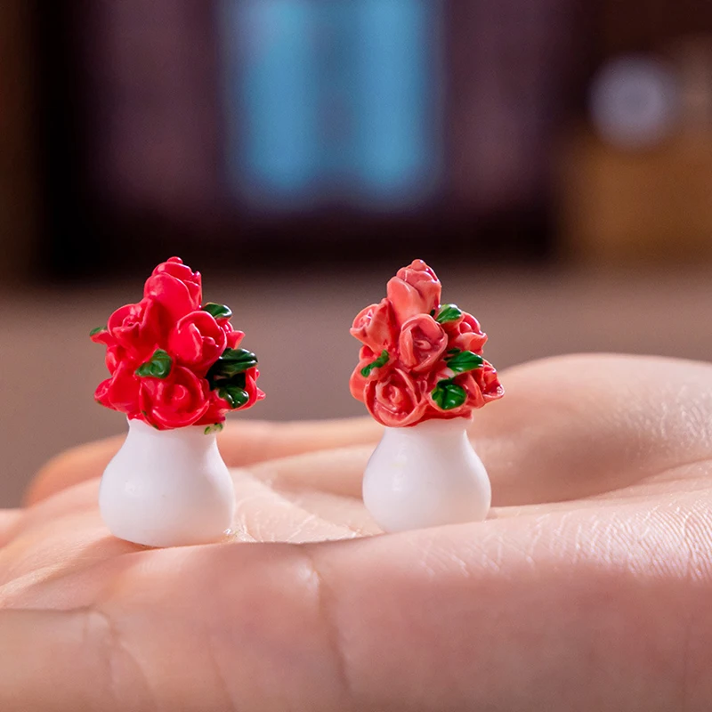小さな鉢植えのシミュレーションブーケ、DIYジュエリー、樹脂アクセサリー、装飾装飾品、家の装飾、文房具のギフト