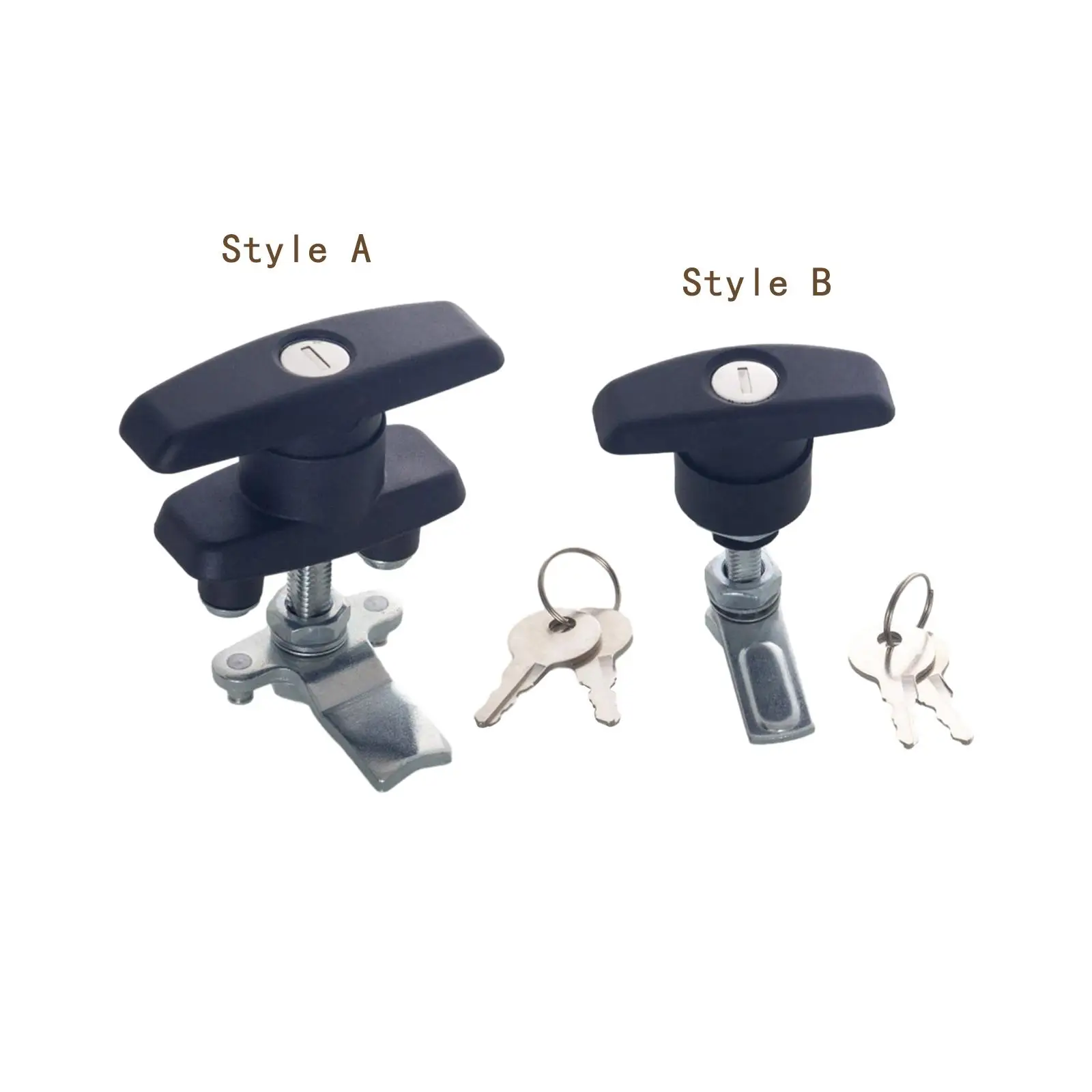 T Handle Door Lock Latch, Shed Door Lock with Keys, Heavy Duty Locking Latch for Trailer, Tool Case, Distribution Box