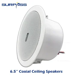 6.5inch 6W Moisture-proof Ceiling Speaker Coaxial Recessed in Ceiling Wall Speaker Home Sound System Audio Loud speaker for Home
