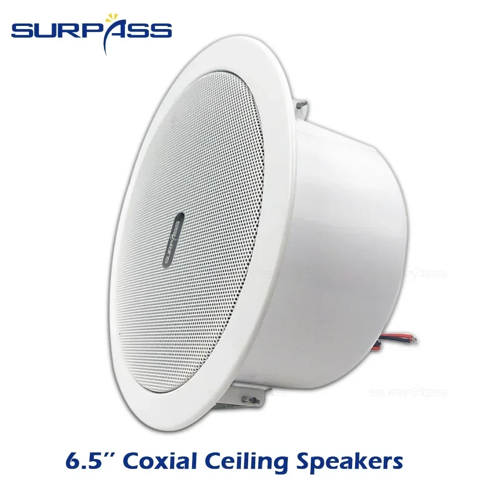 6.5inch 6W Moisture-proof Ceiling Speaker Coaxial Recessed in Ceiling Wall Speaker Home Sound System Audio Loud speaker for Home