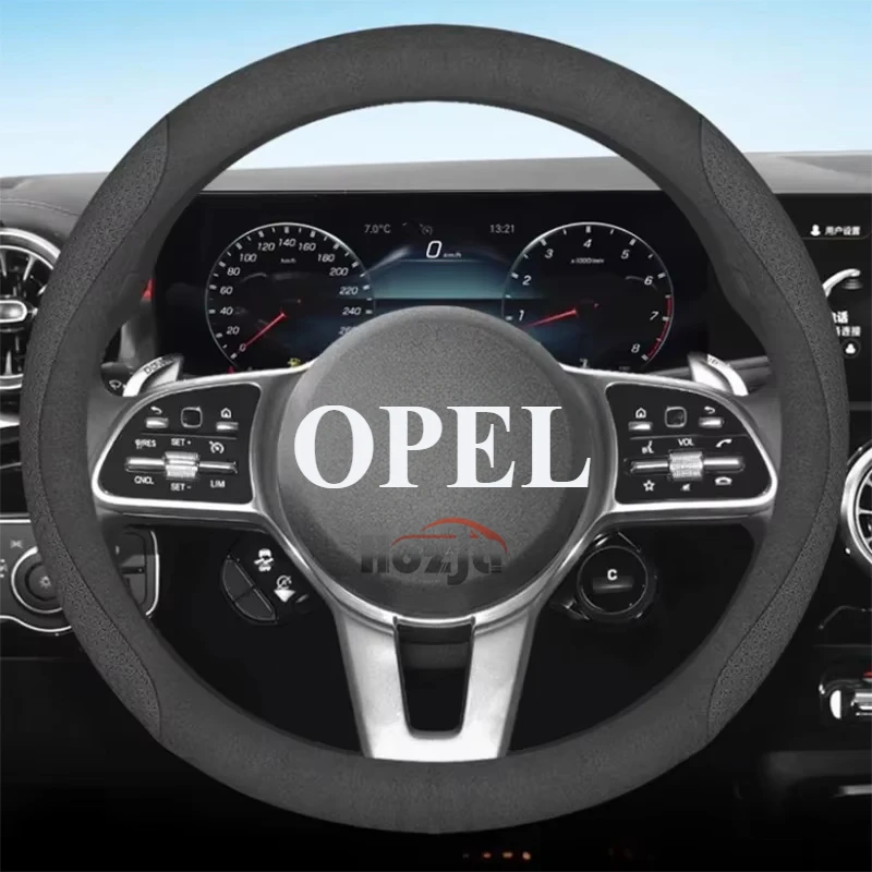 

38cm Leather Car Steering Wheel Cover for Opel Insignia Cascada Cavalier Combo Corsa Crossland X Frontera Grandland X Karl