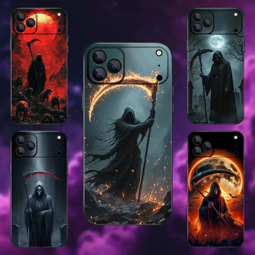 

Santa Muerte Art Phone Case For iPhone 17,16,15,14,13,12,11,Pro,Max,Plus,E,SE4,Air,Mini Black Soft Funda