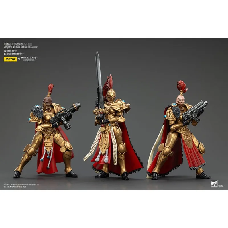 JOYTOY Original Warhammer 40K Series Sisters of Silence สีขาว Falcon Backbone Trio Action Figure ของเล่นชุดของขวัญเด็ก