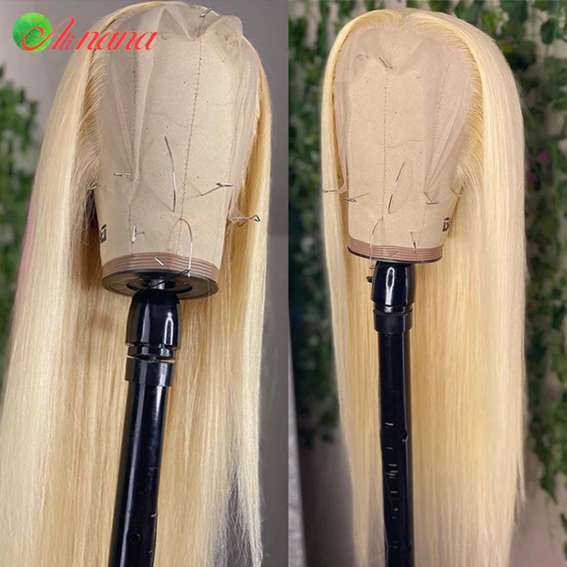 613สีบลอนด์ตรง/Body Wave 13X4 Lace Frontal Wigs 250% ความหนาแน่น Pre-Plucked ผมเด็ก remy Wigs สำหรับผู้หญิง30นิ้ว