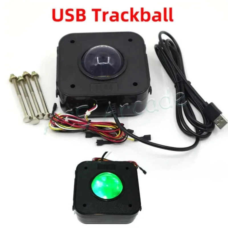 

RAC-Trackball USB Arcade Game Trackball Mouse Illuminated LED USB Connector 4.5cm USB Connector Screws DIY Accessories