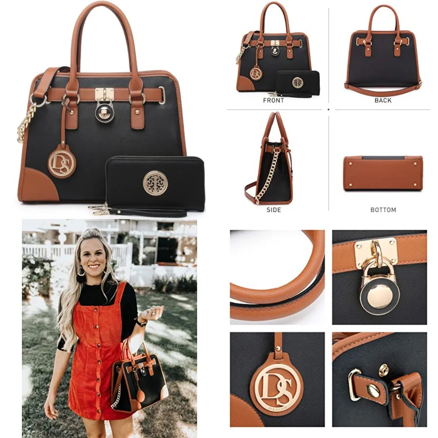 

Dasein Women Handbags Top Handle Satchel Purse Shoulder Bag Hobo Bag Work Bag Set 2pcs