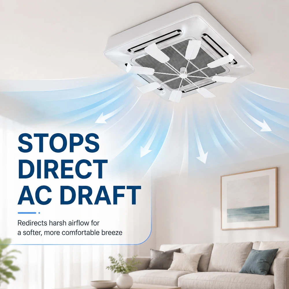 1 Main Unit + 8 Blades, Adjustable Air Conditioner Deflector to Prevent Direct Blowing, Comfortable Air Delivery Cover, Perfect for the Bedroom view 3