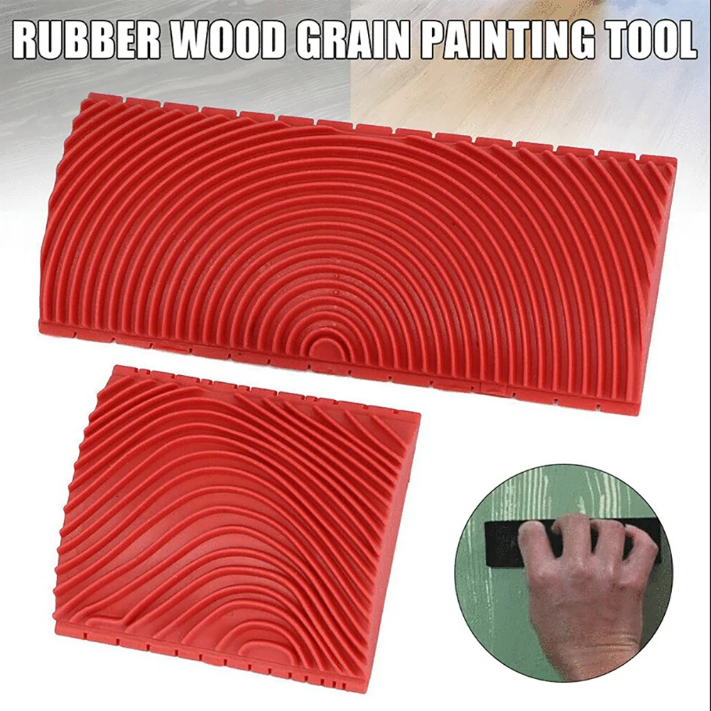

2Pcs/ Set Rubber Roller Brush Imitation Wood Graining Wall Painting Home Decoration Art Embossing DIY Brushing Painting Tools