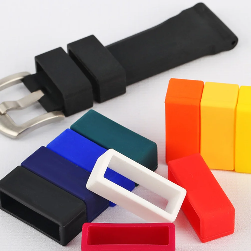 Anéis de moldura de relógio de silicone de alta qualidade, 18mm, resistentes, confiáveis, fáceis de usar, pulseiras de substituição adequadas para a maioria das reparos de pulseiras de relógio com 10 peças