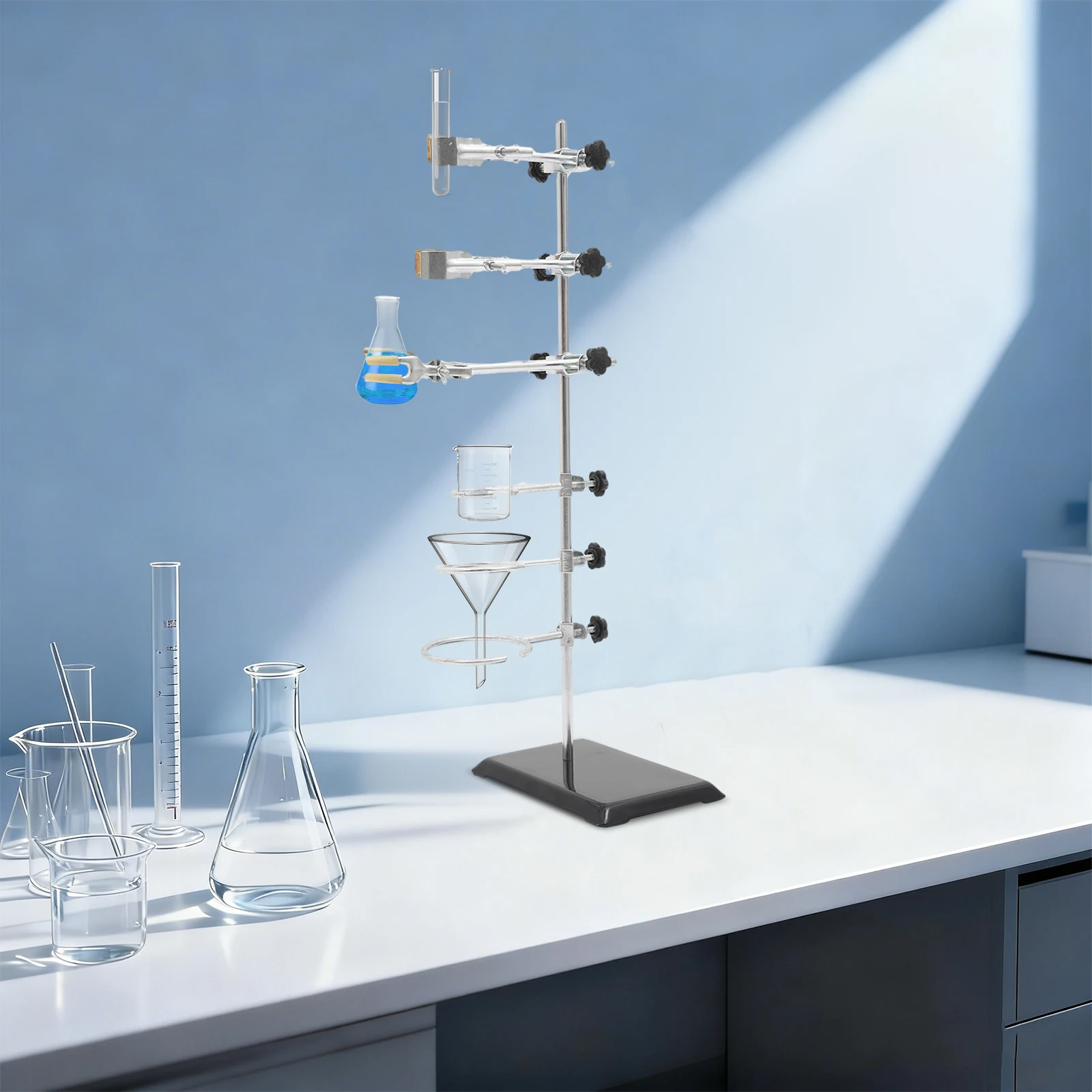 

Modern Laboratory Retort Support Stand, Lab Support Stand Set, Multifunctional Laboratory Support Stand for Schools, Factories