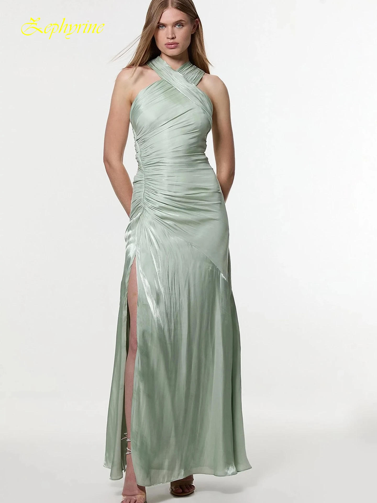 カスタマイズストレートホルターエレガントファッションイブニングドレスと高品質セレブリティガウンフォーマル気質パーティードレス