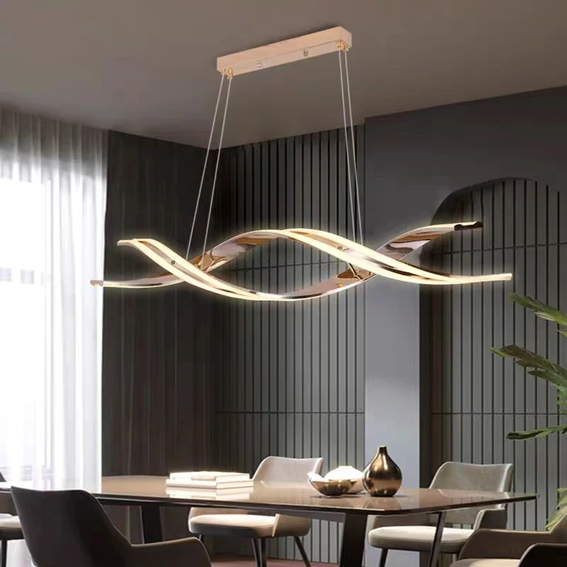 Candelabro LED de diseño moderno para mesa de comedor, lámpara colgante para cocina, accesorio de iluminación para decoración del hogar, atenuación remota