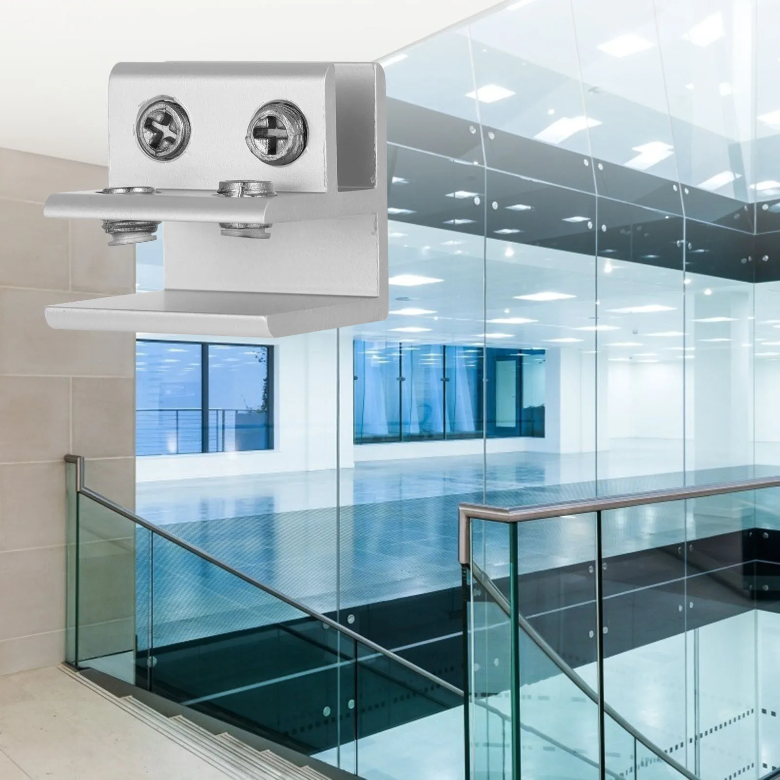 

4Pcs Glass Clamps Aluminium Alloy for 10-12mm Thickness Glass Shelf Brackets Bathroom Display Cabinet Wine Cabinet Fixing Clips