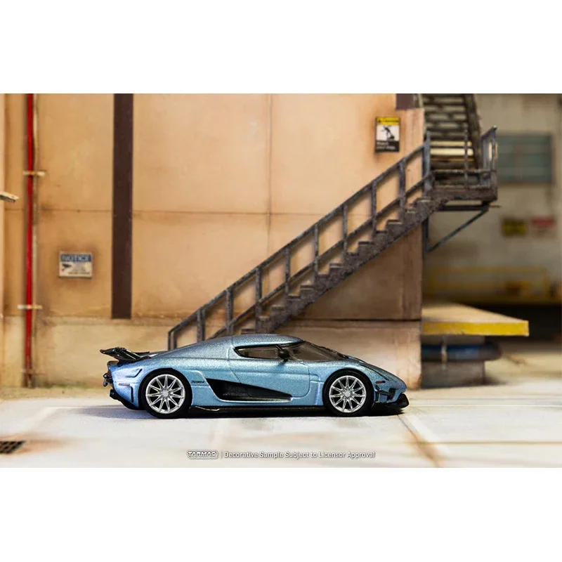 PreSale TW Regera Light Blue Metallic 1:64 Diecast Car Model Collection Miniature Toy Tarmac Works