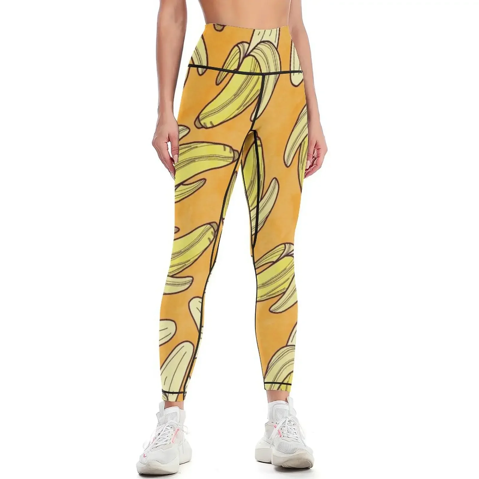 

VINTAGE - BANANA Leggings gym wear Sports pants for high waist Sweatpants Womens Leggings