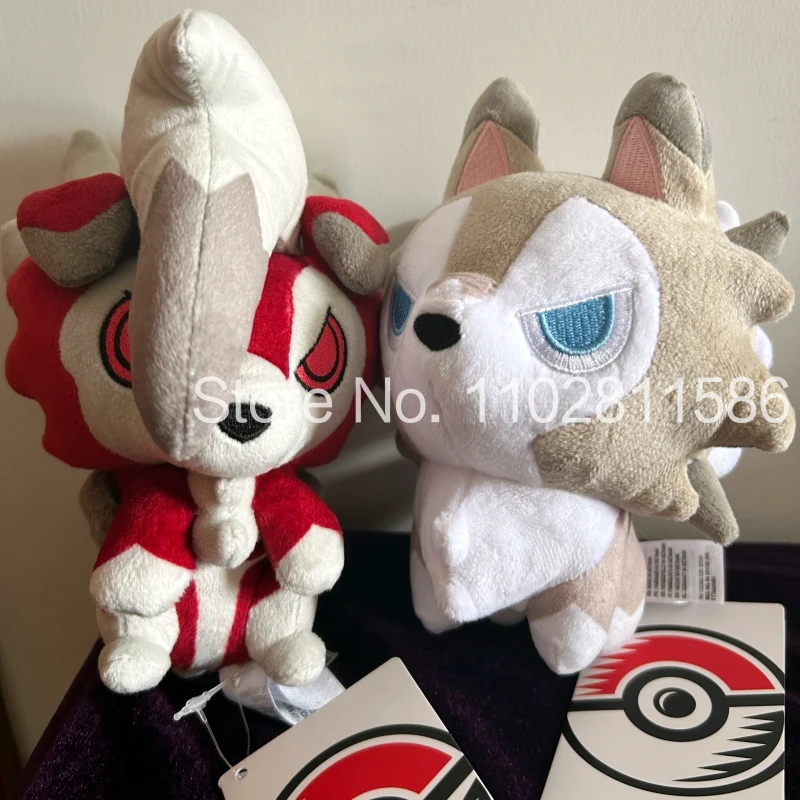 本物の動物をモチーフにしたコレクションドール。愛らしいぬいぐるみ。ポケモンのリカンロック、ロックラフ。アニメファンへのプレゼントに最適。