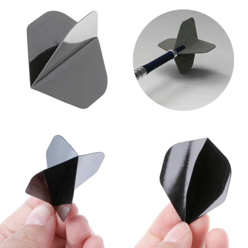 Simple Black PET Flights, High Quality, 30 Pcs