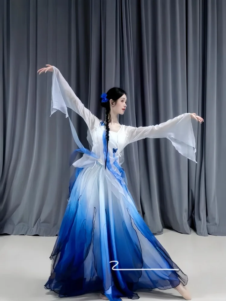 Classical Dance Costume Performance Outfit Thousand  Flower Skirt Ten Thousand Crane  Fairy Atmosphere Art ...