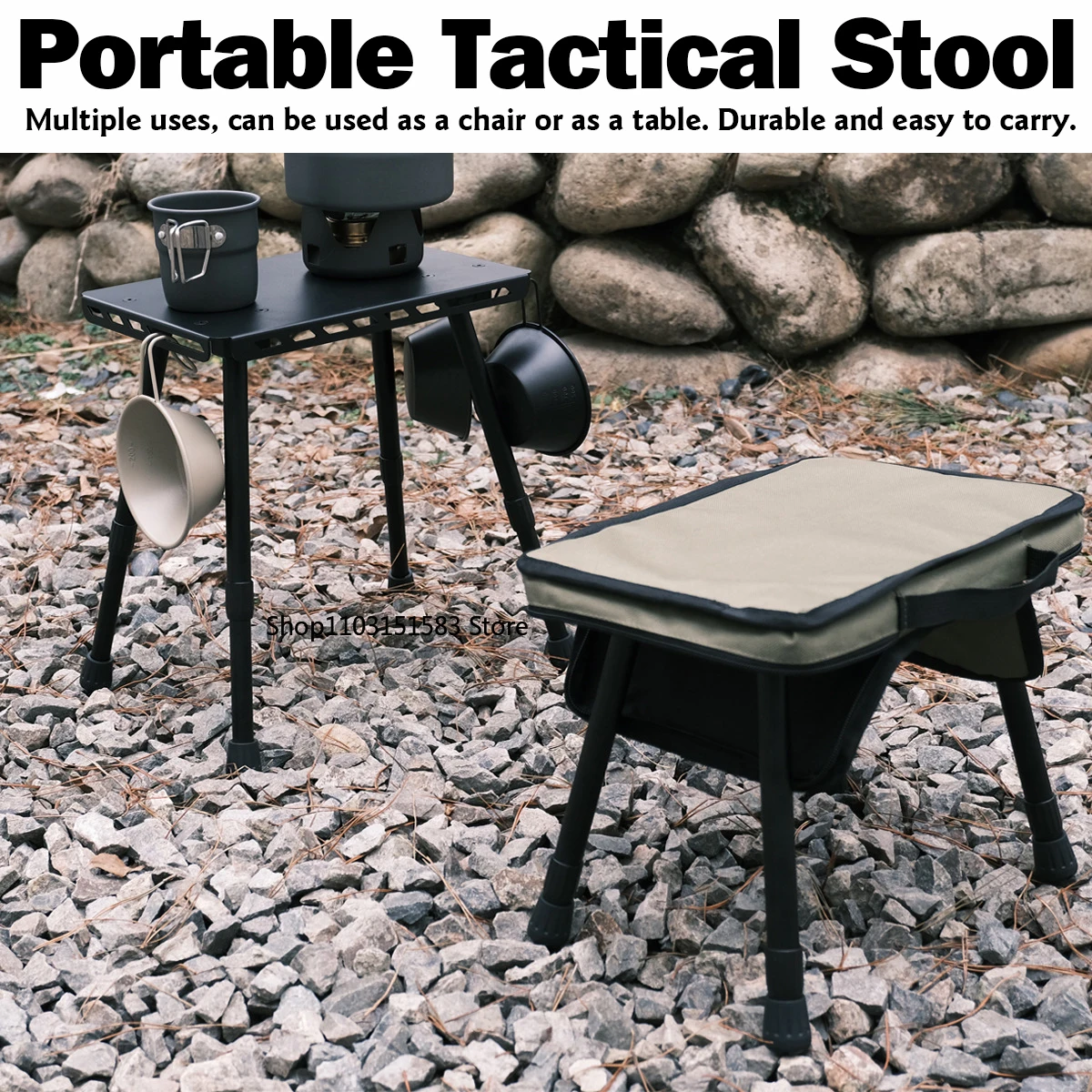 

Camping Portable Tactical Stool Multi Aluminum Alloy Pony Stool Outdoor Folding Fishing Picnic Plate Stool Fishing Chair