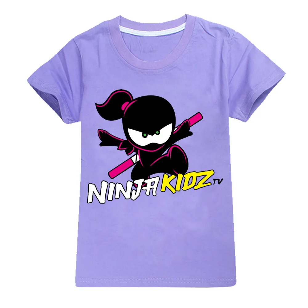 NINJA KIDZ-ropa de verano para niños, camiseta de manga corta a la moda, camisetas gráficas para bebés y niñas