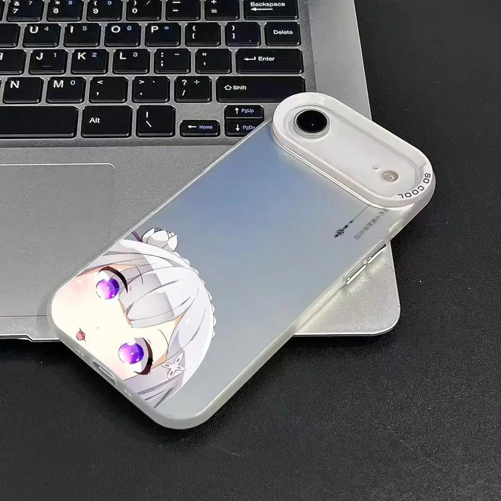 Japan Anime Re Z-zeroES Custodia per telefono carina per iPhone 17 16 15 14 13 12 11 Pro Max Air Matte Laser Aurora Custodia antiurto