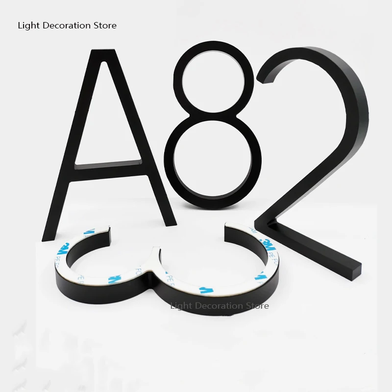 

Самоклеящийся акриловый адресный знак 5 дюймов/12,5 см, черный, большие современные дверные таблички с буквами 0-9, домашние и уличные цифры