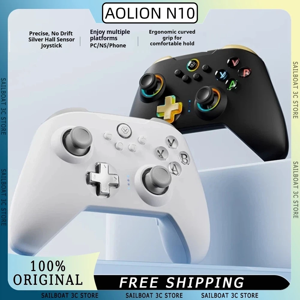 aolion-n10-bluetooth-ゲームコントローラー-ホールジョイスティック-ホールリニアトリガー-rgb-人間工学に基づいたゲームパッド-switch2-pc-steam-android-ios対応